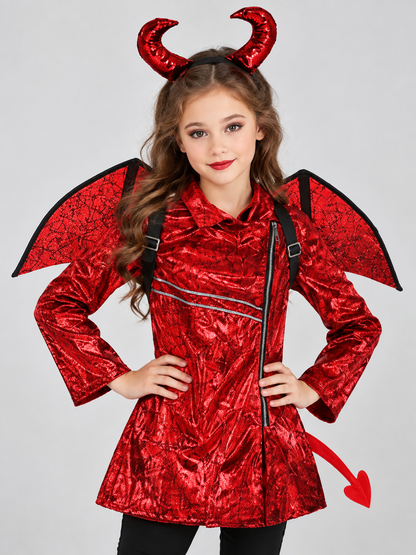 Kids' Halloween Carnival Costume with Horns and Wings