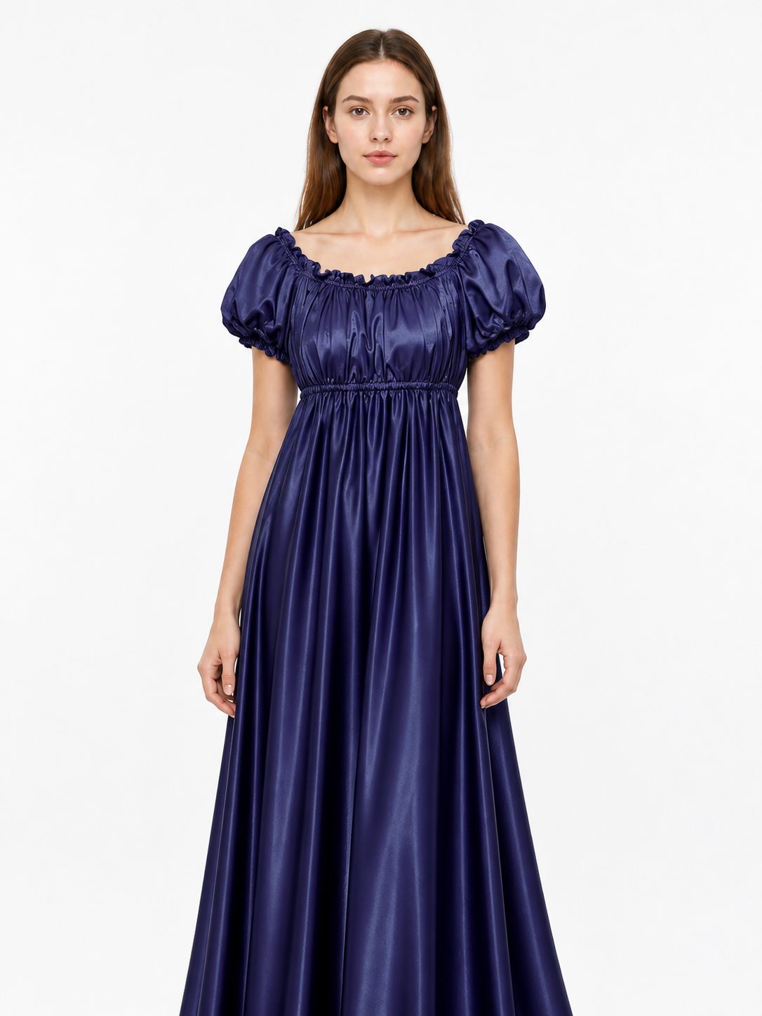 Long Dress with Puff Sleeves and Train Costume Dresses detail 3