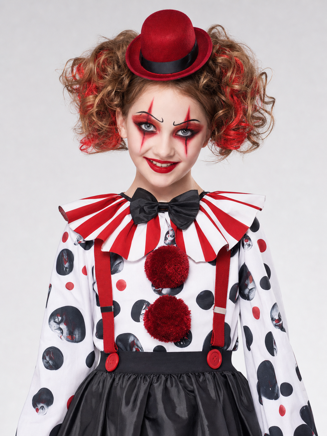 Carnival Clown Costume with Full Skirt