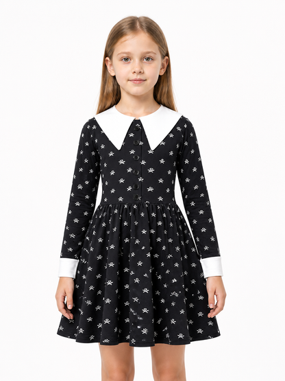 Children's Halloween Dress with Skull Print Costume Dresses detail 3