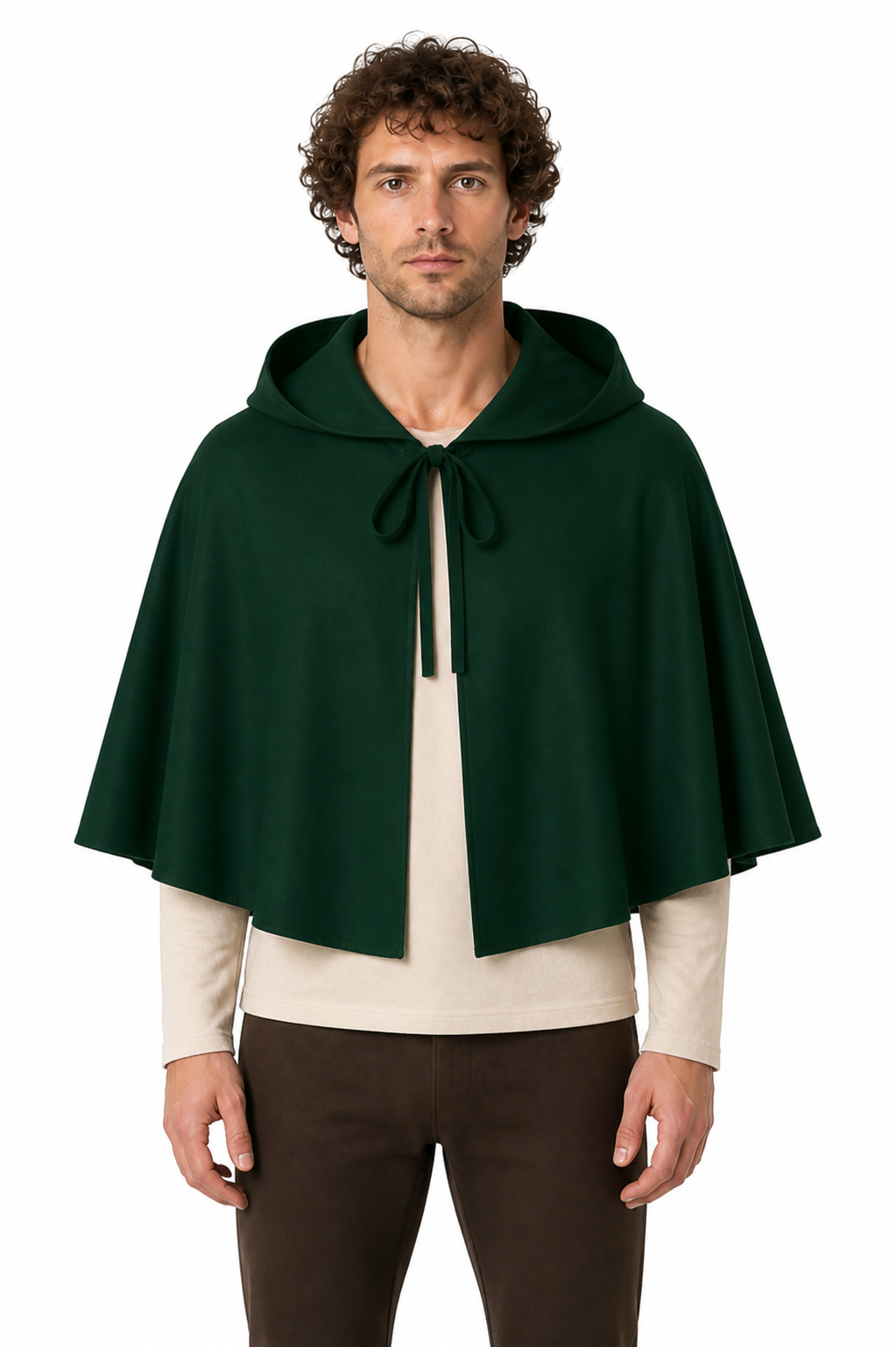 Short hooded cape with neck ties for cosplay Costume Capes detail 4