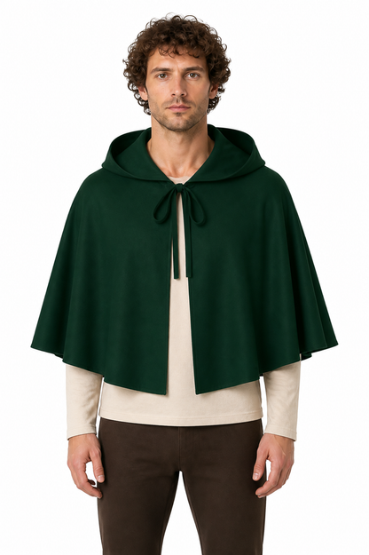 Short hooded cape with neck ties for cosplay Costume Capes detail 4