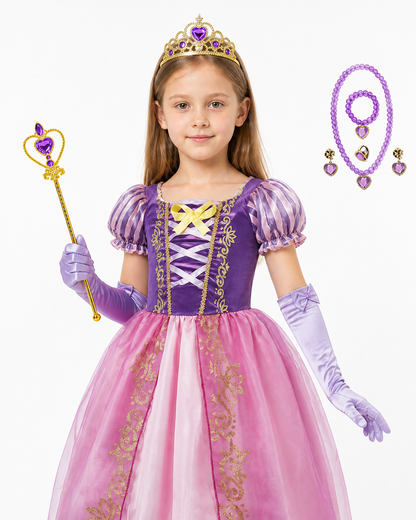 Rapunzel Princess Costume with Crown and Magic Wand Costume Headwear detail 3