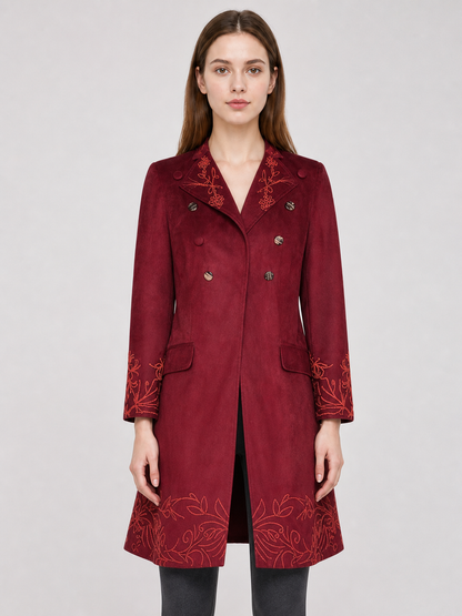 Willy Wonka Cosplay Coat, Burgundy, with Embroidery