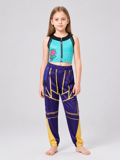 Children's demon hunter costume with a top and pants Costumes detail 3