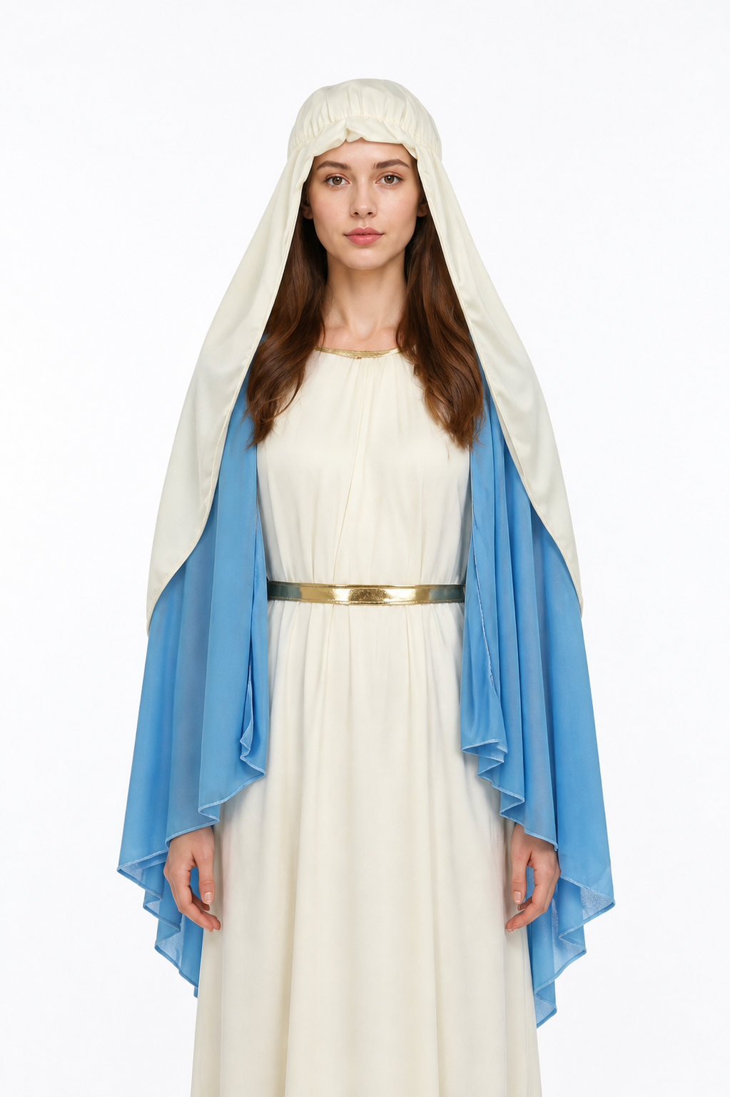 White Robe with Blue Cape and Gold Sash product view 32