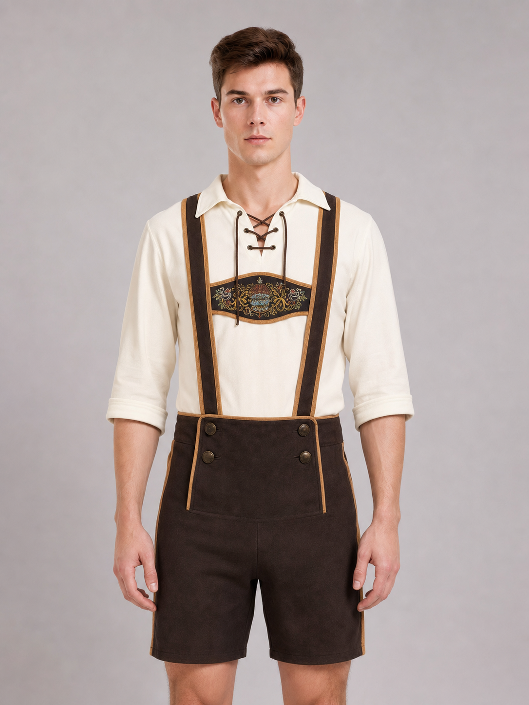 Bavarian Oktoberfest Costume with Shorts and Hat