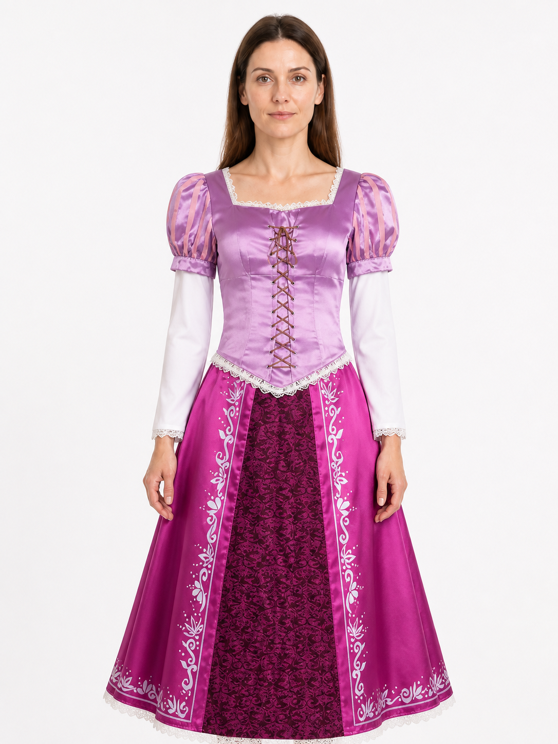 Rapunzel Dress with a Square Neckline and Puff Sleeves Costume Dresses detail 3