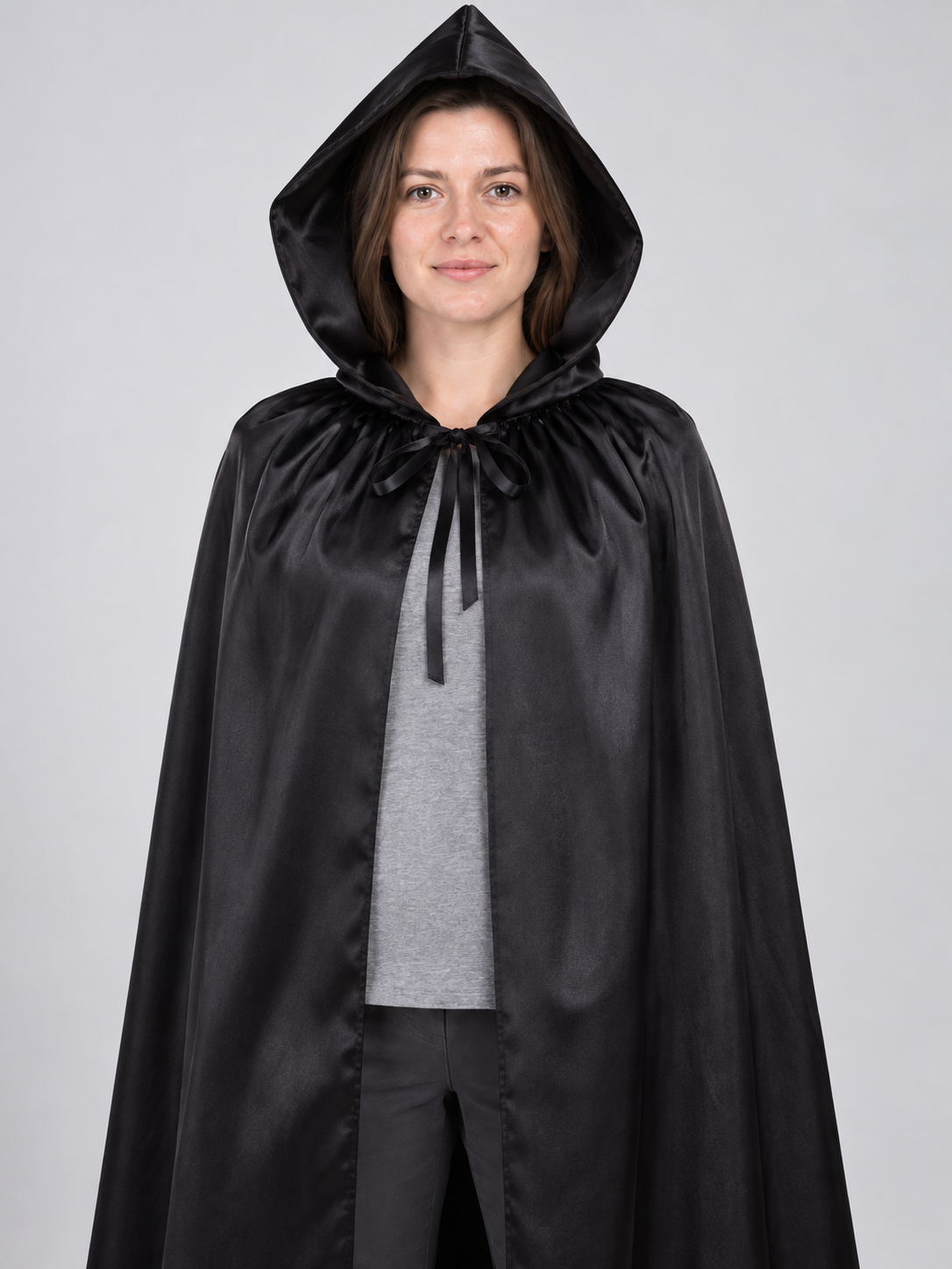 Black carnival cape with attached hood