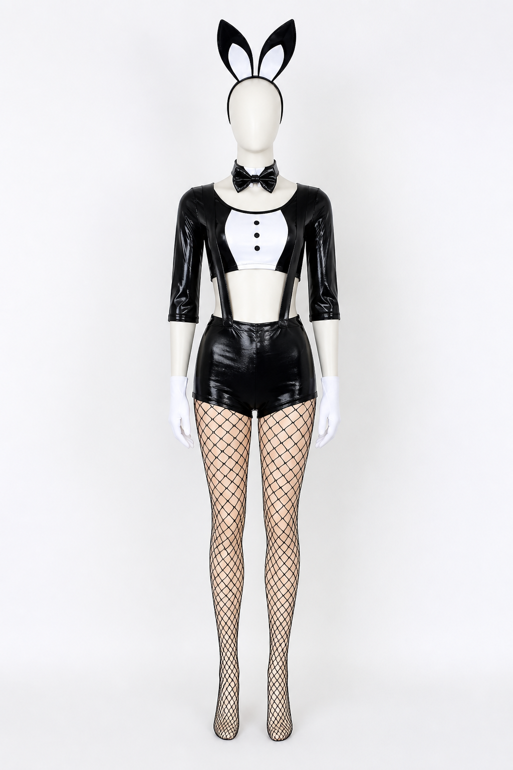 Rabbit Costume for Cosplay, Black and White with Ears