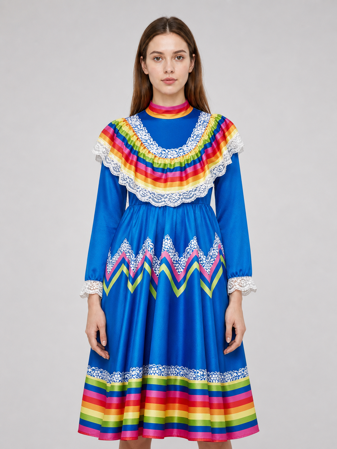 Mexican Stage Dress with a Full Skirt