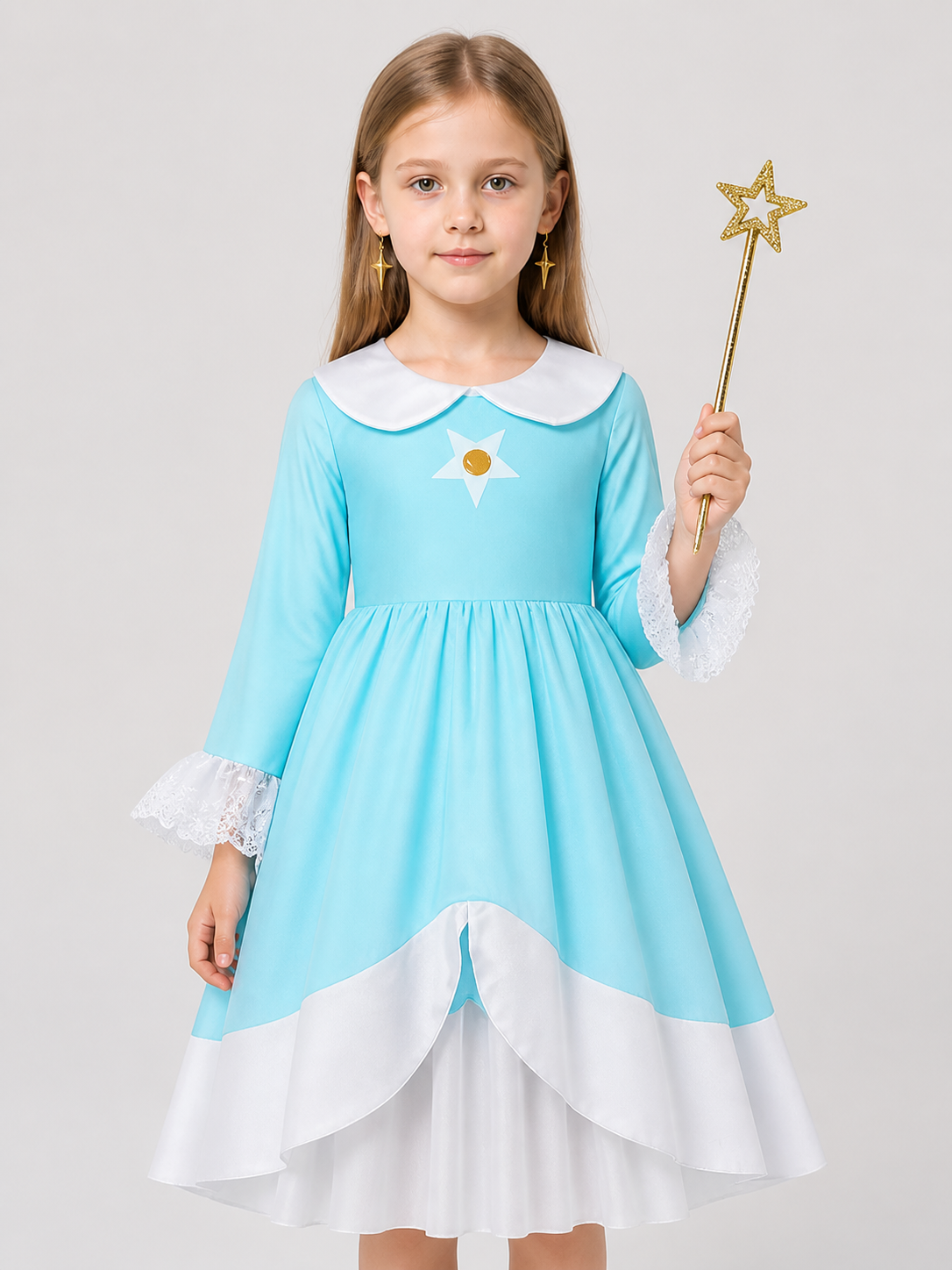 Children's Princess Costume with Star Pattern for Halloween Costumes detail 3