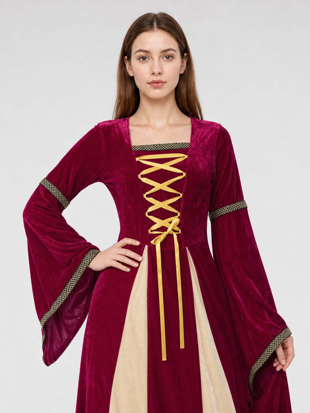 Vintage Court Dress with Hood and Lacing