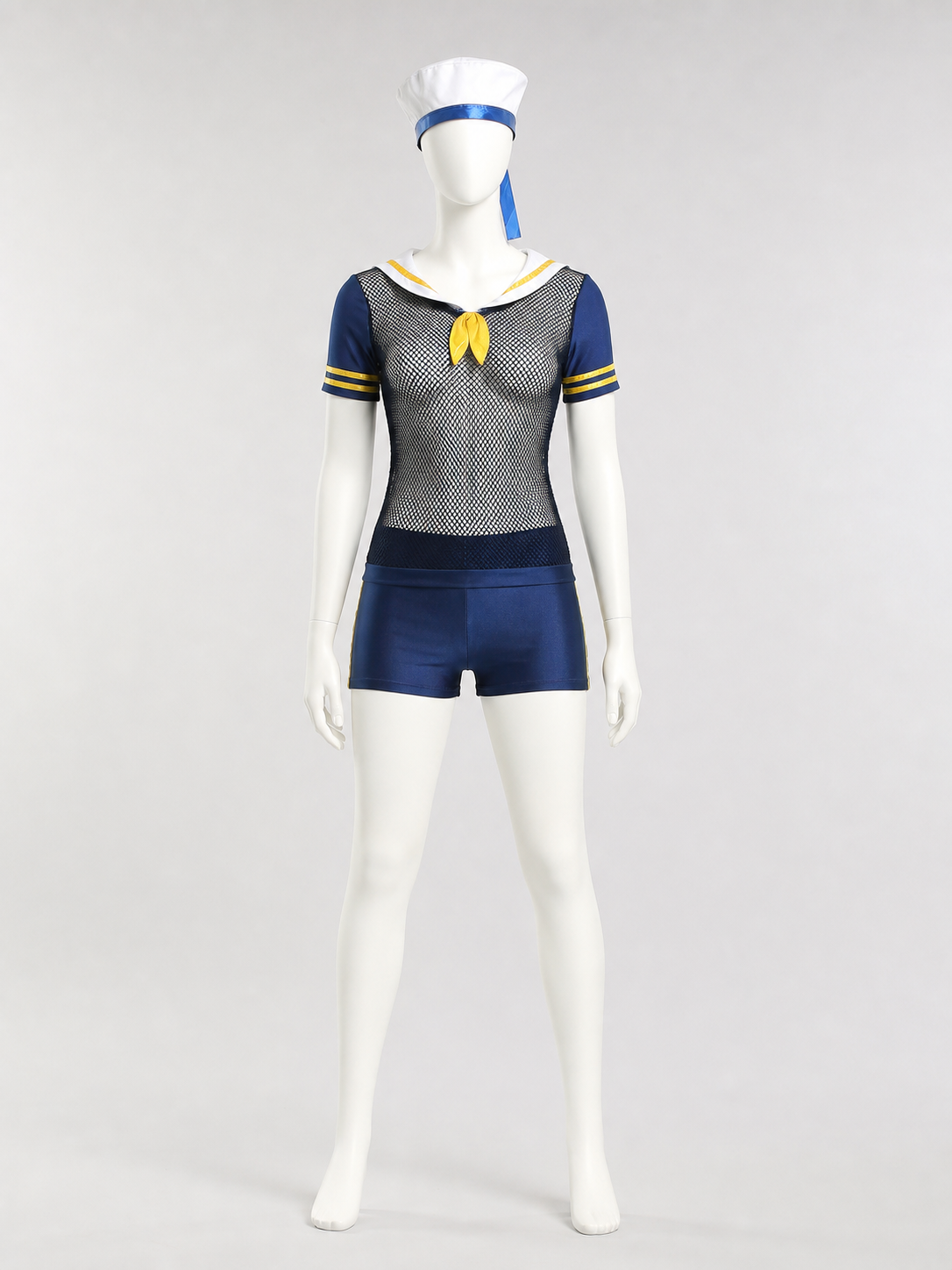 Sailor-Style Jumpsuit with Shorts for Role-Play Looks