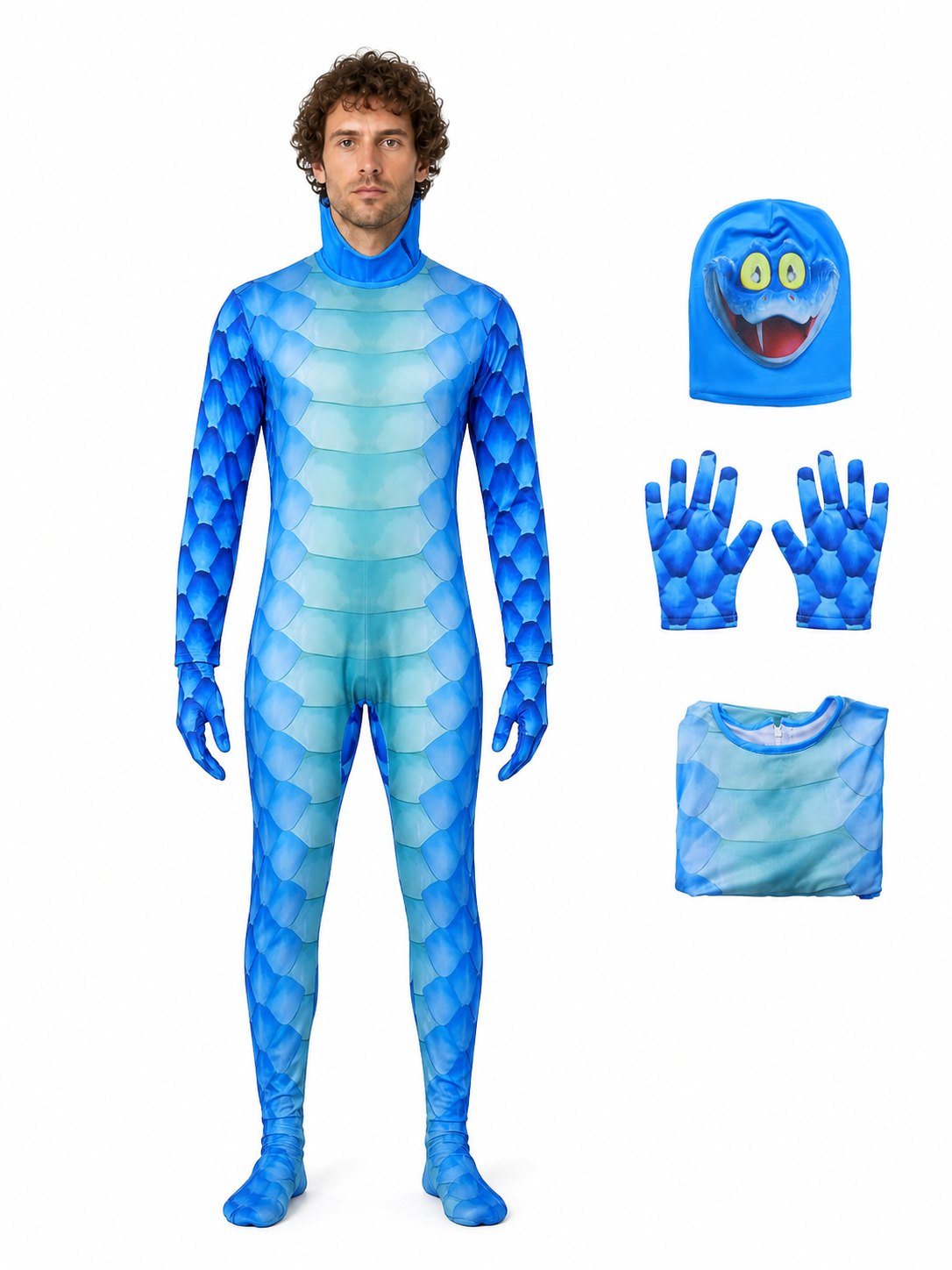 Snake Costume Jumpsuit with Hood and Gloves Costumes detail 3