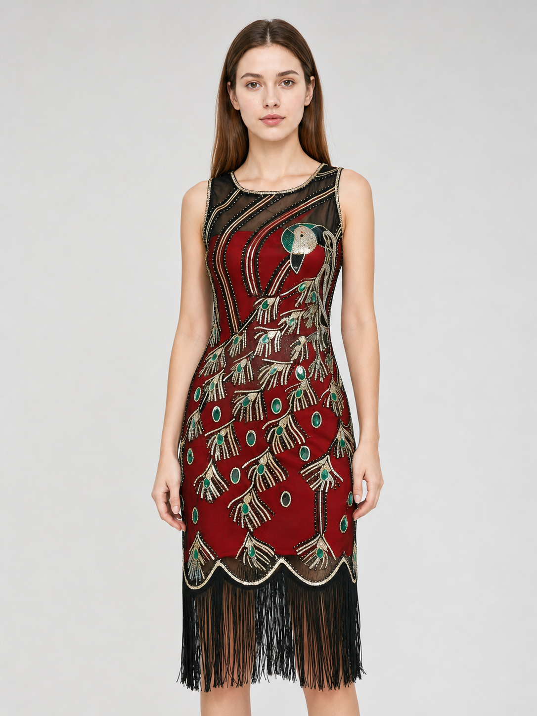 Gatsby-Style Fringe Dress for Stage Performances