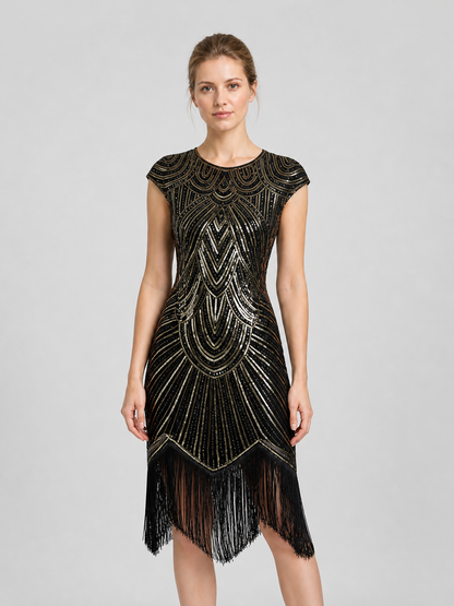 Sequin Dress with Long Fringe, Midi, Fitted Costume Dresses detail 3