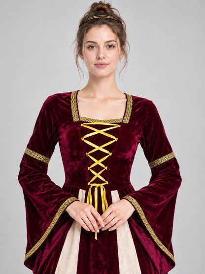Medieval-Style Lace-Up Carnival Dress
