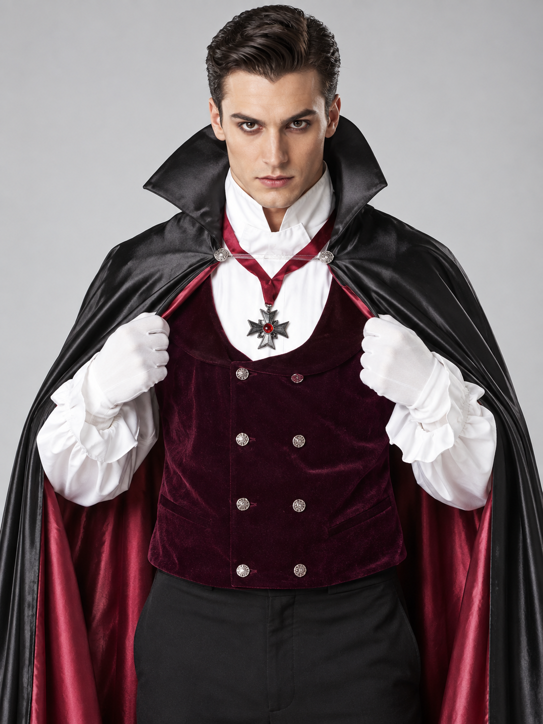 Adult Vampire Costume with Cape and Vest