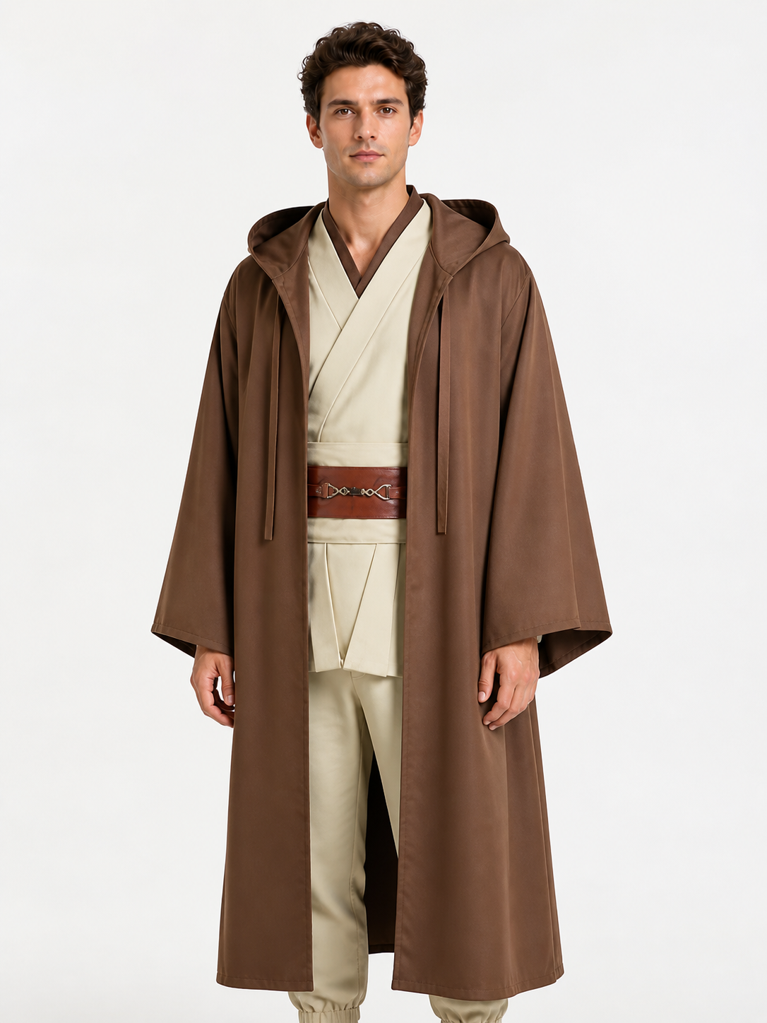 Obi-Wan Hooded Costume with Belt for Cosplay Costumes detail 3