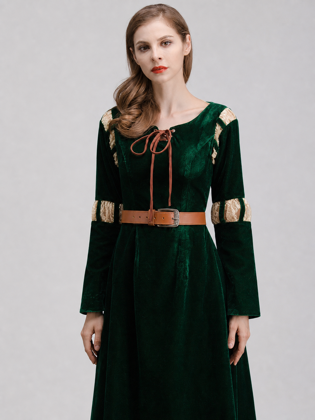 Retro Costume Dress with Gold Court-Style Details