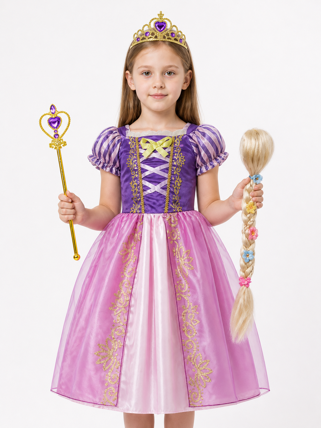 Rapunzel Princess Costume with Dress and Crown Costume Dresses detail 3
