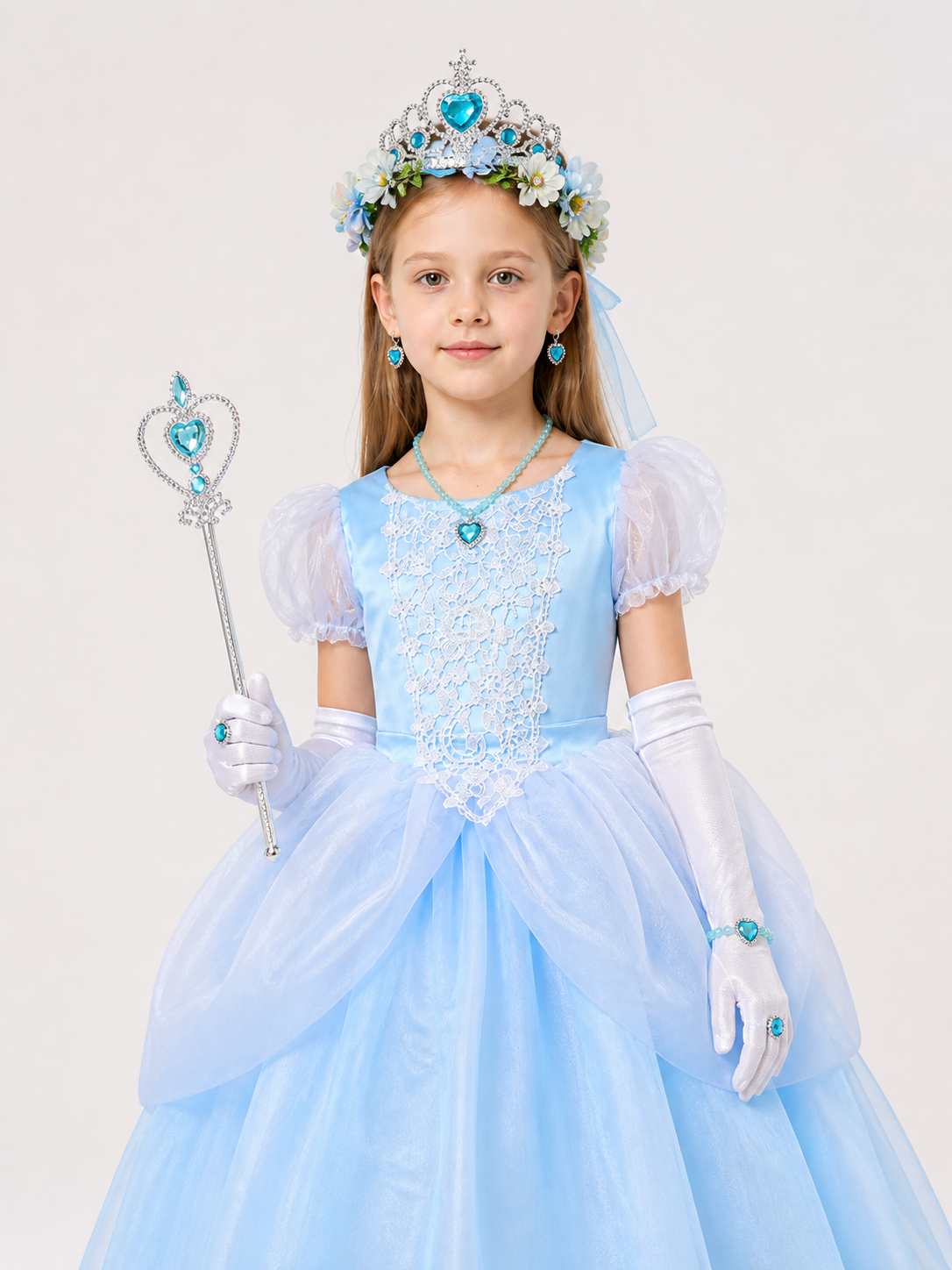 Blue Cinderella Costume for Halloween and Cosplay Costumes detail 2