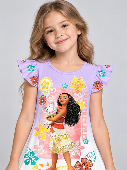 Light purple children's dress with floral print