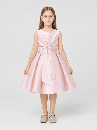 Girls’ Party Midi Dress with Full Skirt and Bow product detail 3