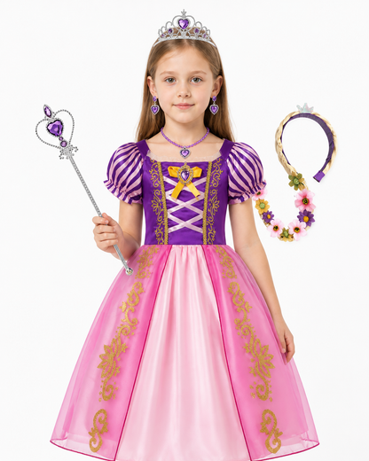 Rapunzel Dress with Accessories for Parties Costume Dresses detail 3