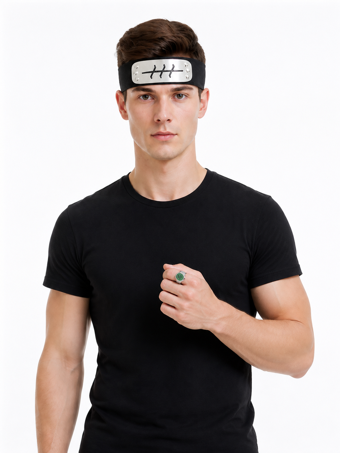 Naruto Headband with Plate and Ring Costume Headwear detail 3