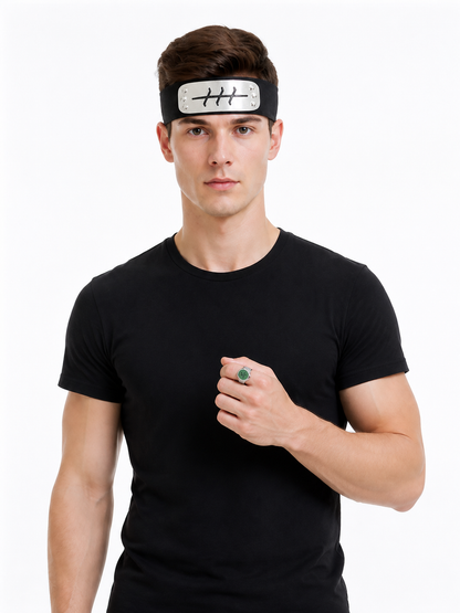 Naruto Headband with Plate and Ring Costume Headwear detail 3