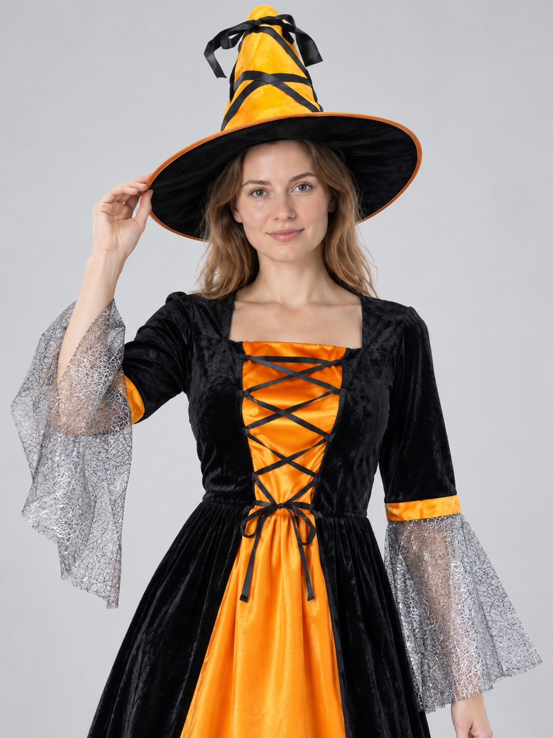 Carnival Costume: Black and Orange Dress and Hat