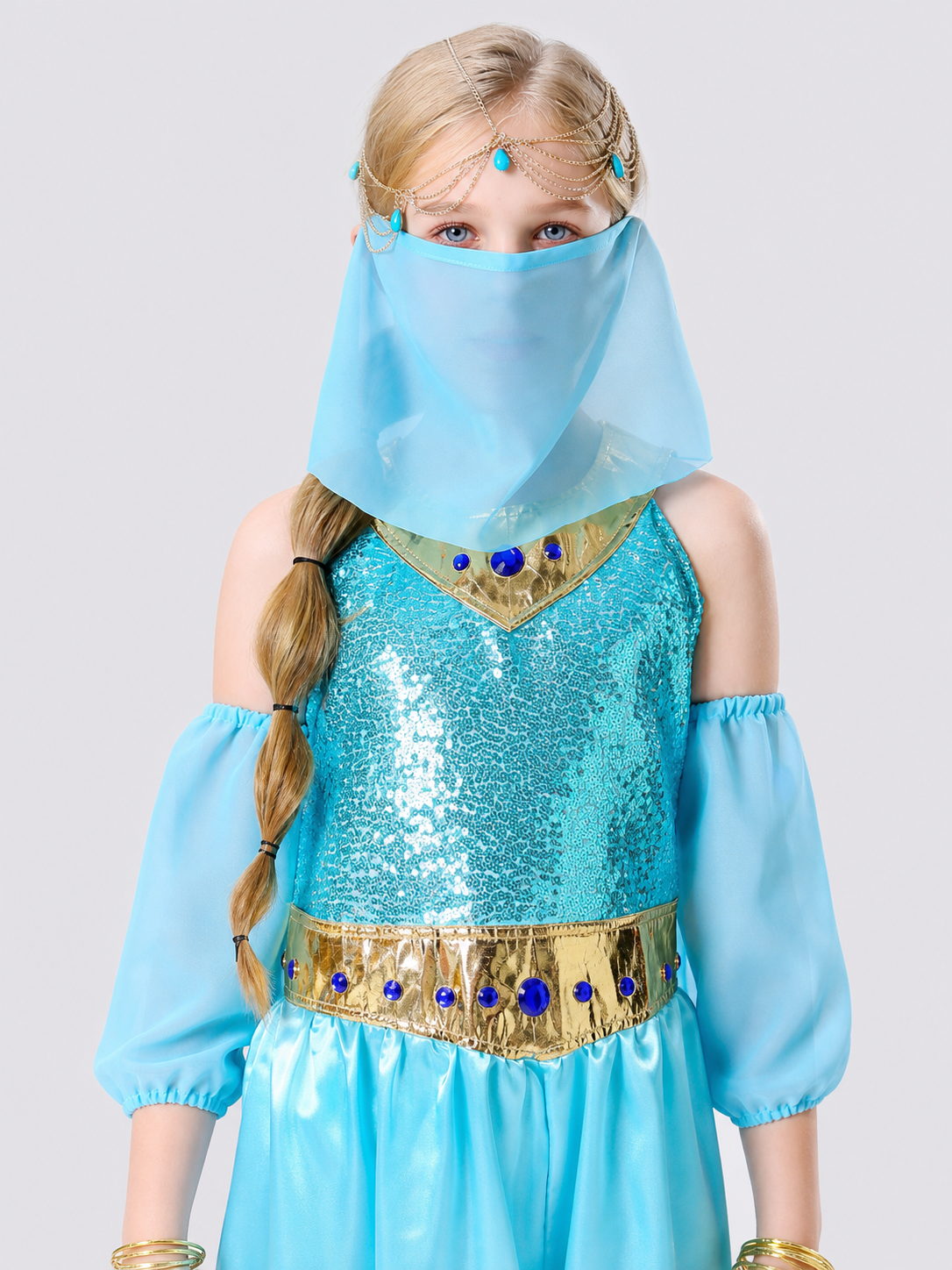 Arabian-style costume with veil and belt