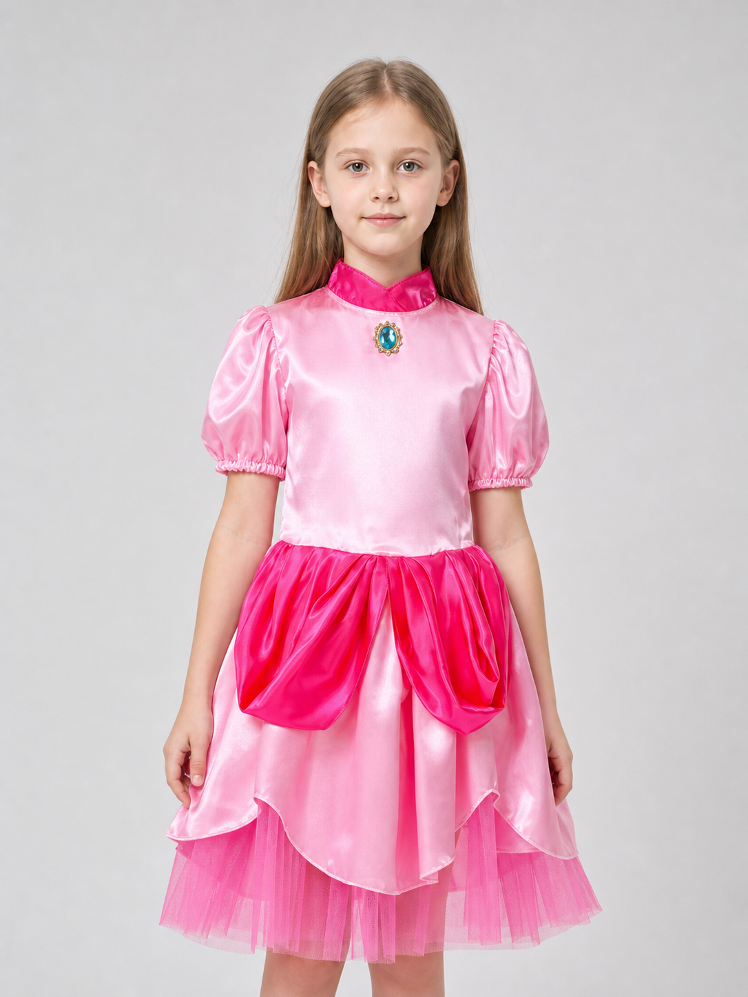 Carnival costume with a dress, gloves, and crown
