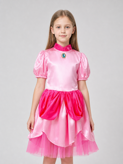 Carnival costume with a dress, gloves, and crown