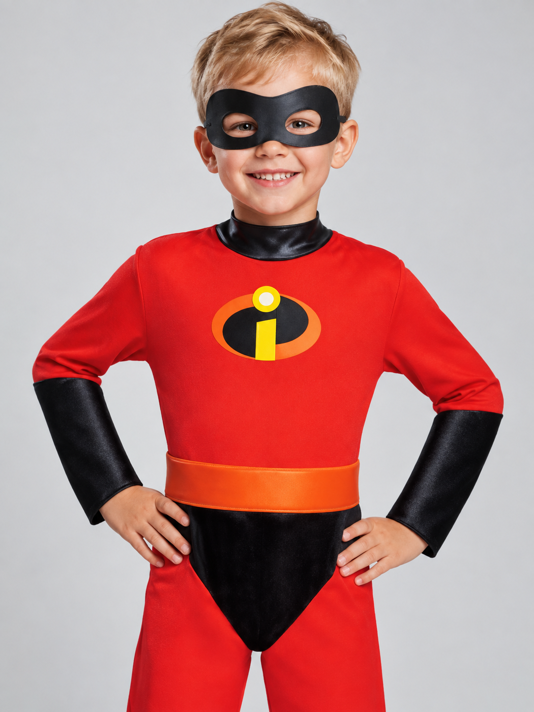 Kids' Superhero Carnival Costume, Red, with Mask