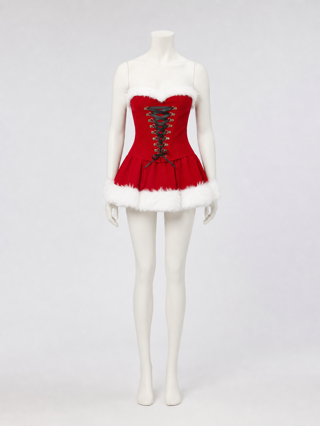 Christmas Character Costume with Fur Trim