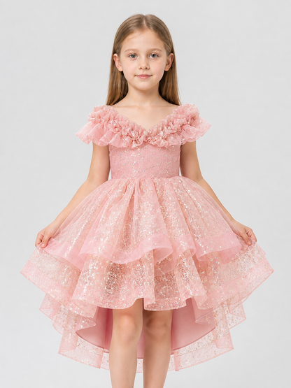Sequin Princess Dress with Full Skirt and Ruffles Costume Dresses detail 3