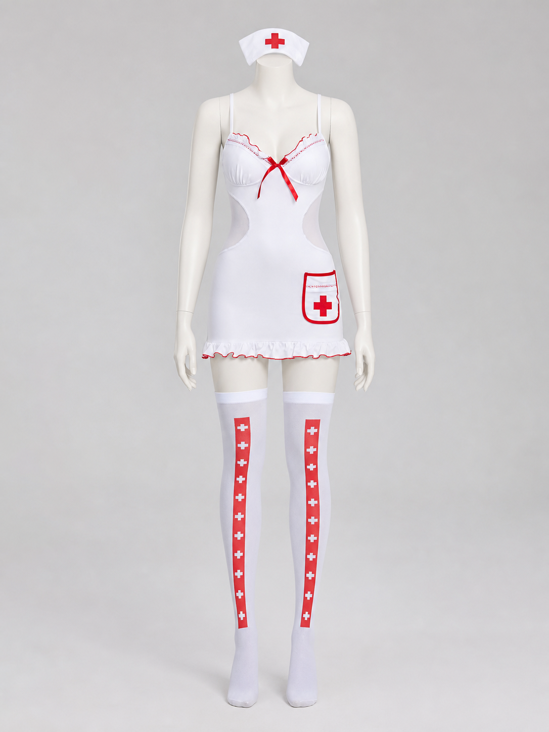 White Medical-Style Costume with a Red Cross