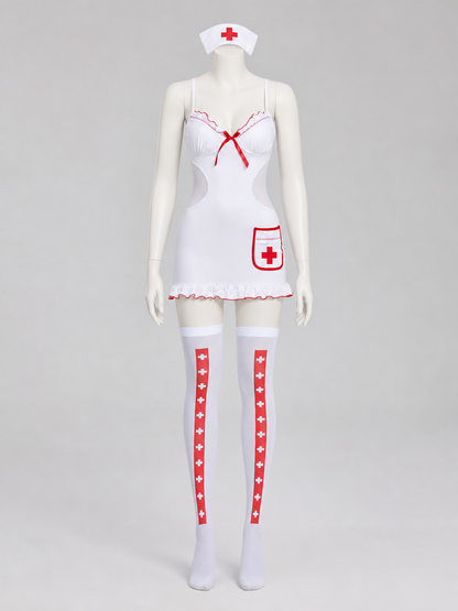White Medical-Style Costume with a Red Cross