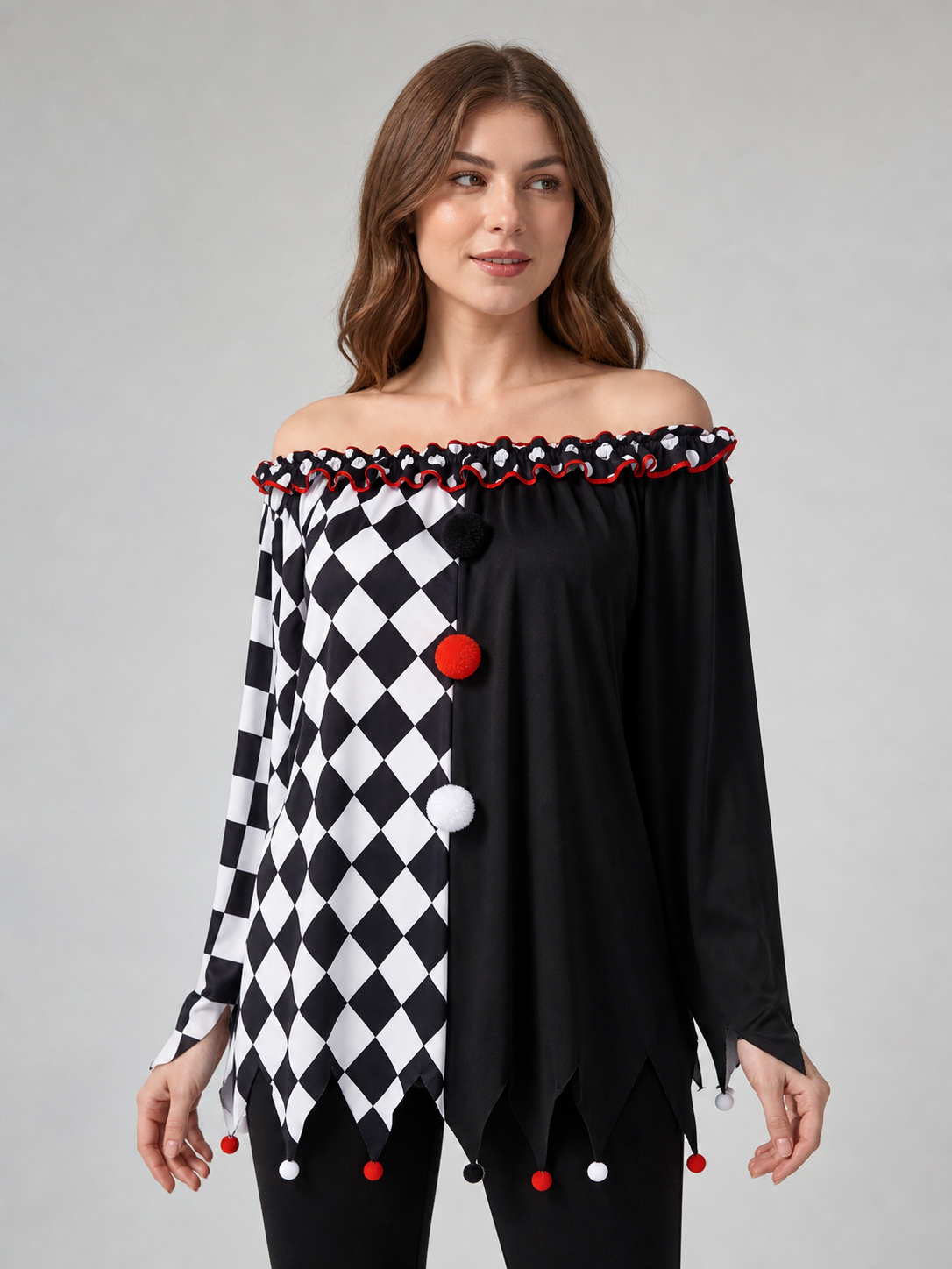 Theatrical Plaid Cloak Costume for Cosplay