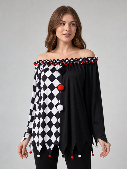 Theatrical Plaid Cloak Costume for Cosplay