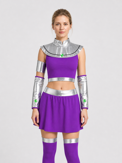 Teen Titans Starfire Cosplay Costume for Halloween Costumes detail 3