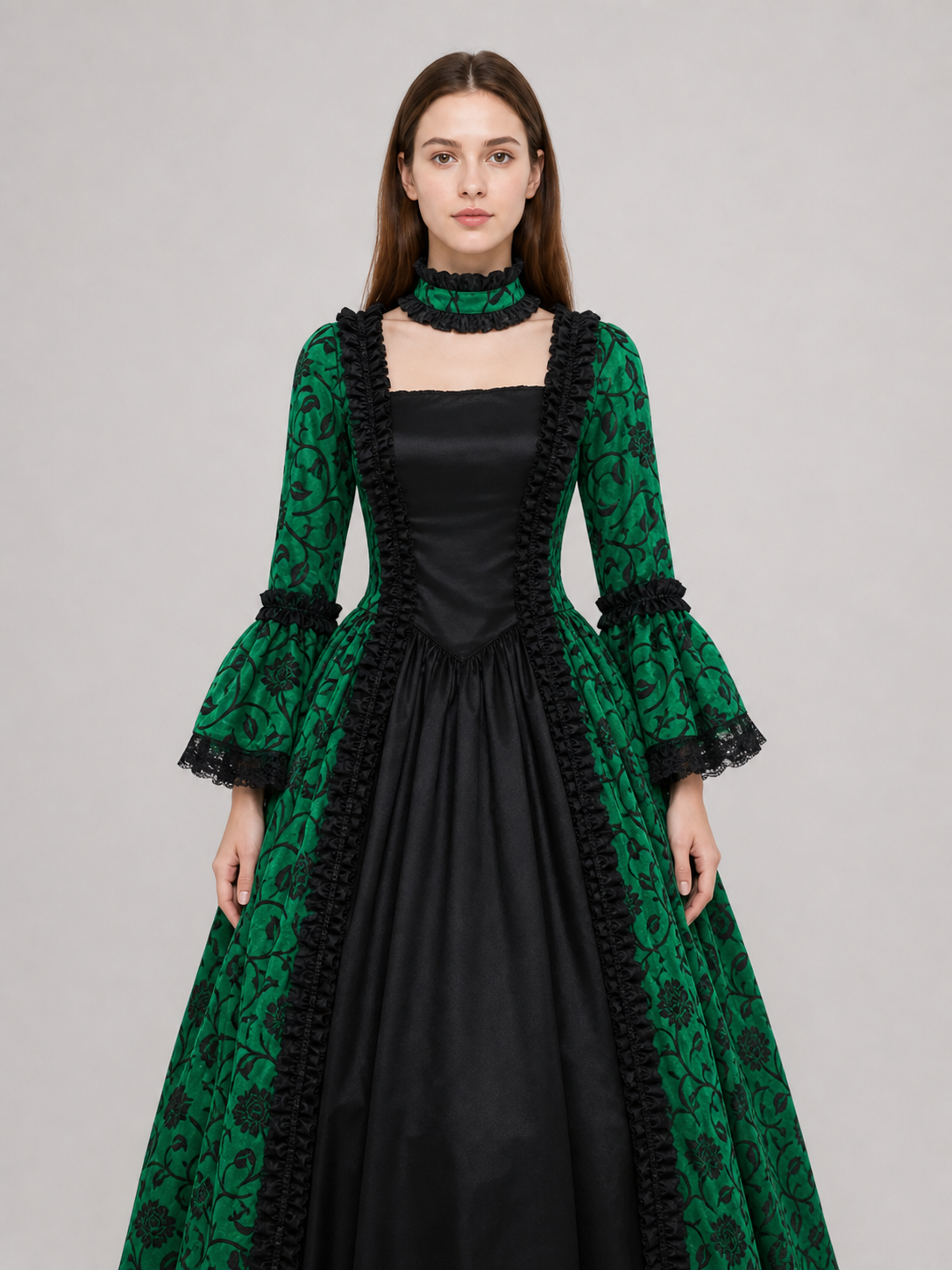 Victorian Gothic Dress with a Full Skirt
