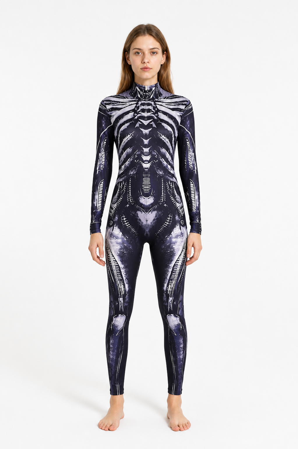 Halloween Skeleton Jumpsuit with Bone Print Costumes detail 3