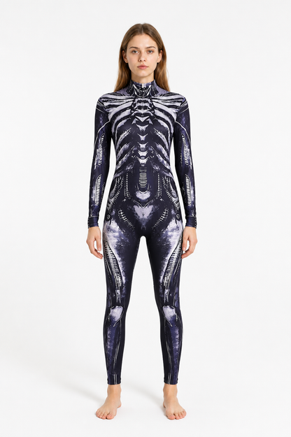 Halloween Skeleton Jumpsuit with Bone Print Costumes detail 3