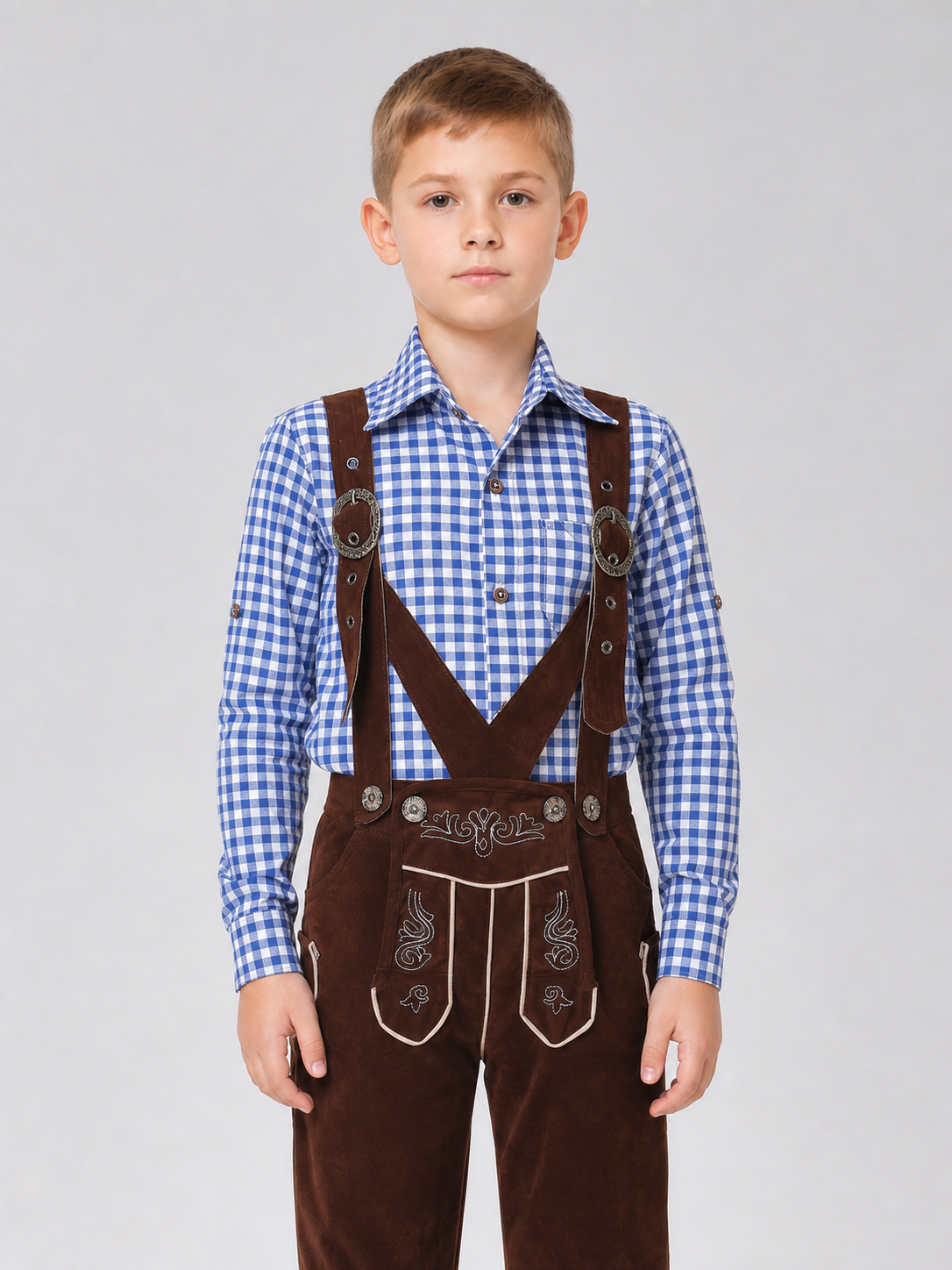 Traditional-style carnival costume with suspenders