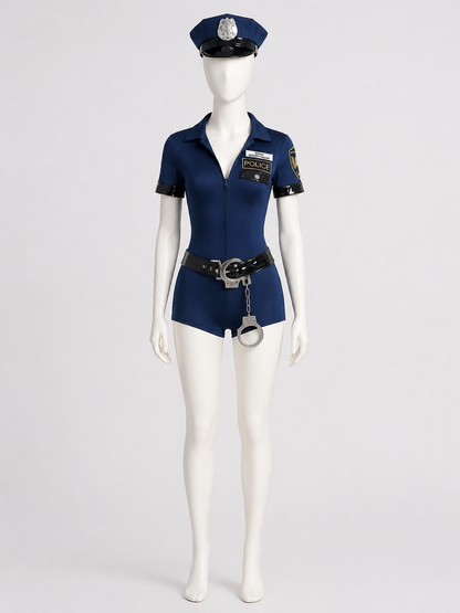 Police Cosplay Costume, Blue Jumpsuit Costumes detail 3