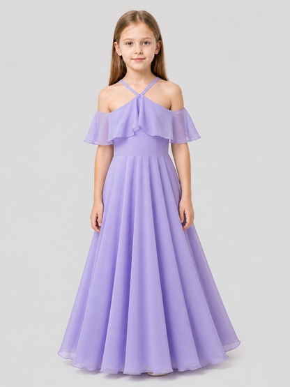 Lavender Chiffon Princess-Style Girls' Dress Costume Dresses detail 3